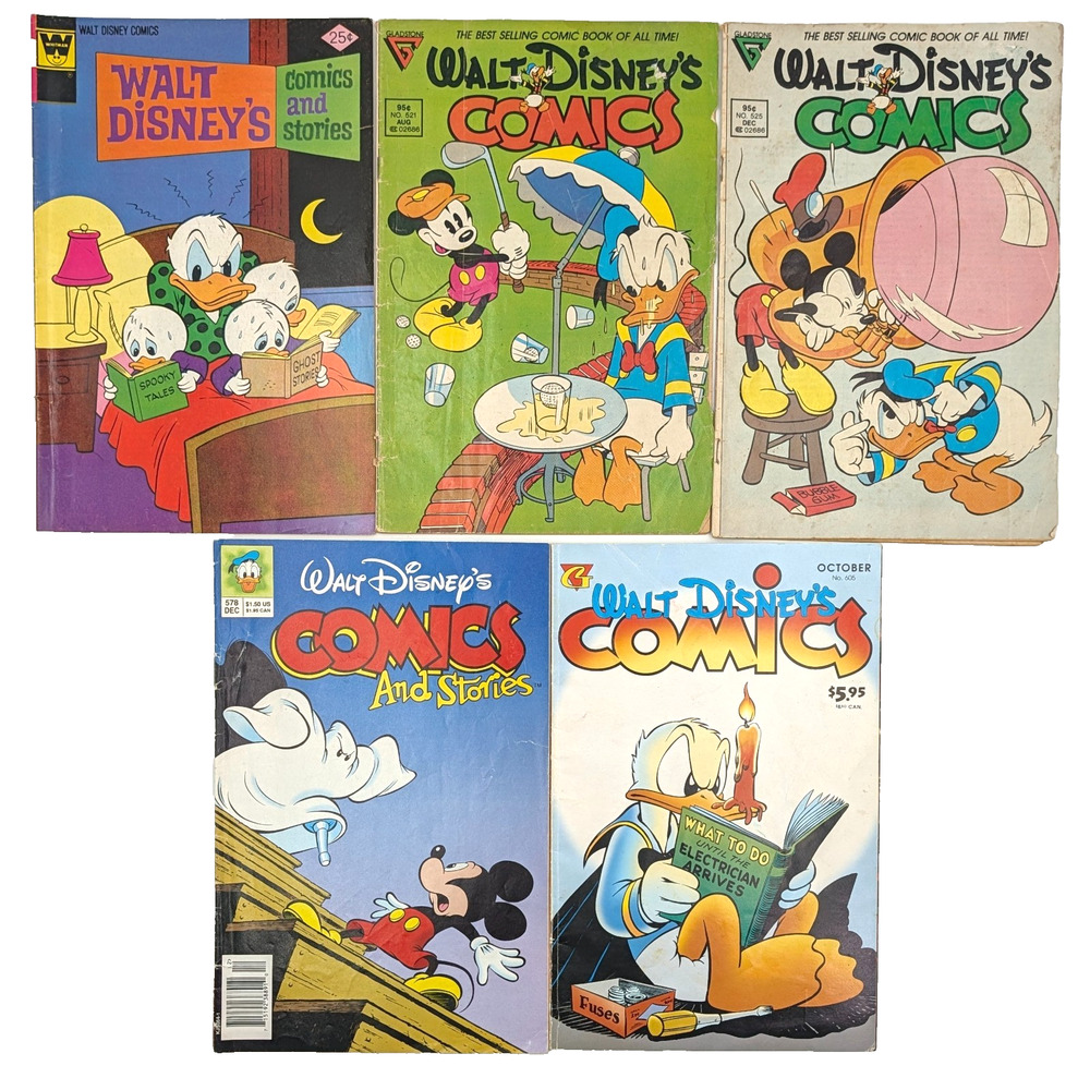 Walt Disneys Comics and Stories 5 Issue Lot 424 521 525 578 605 Vintage VG VF